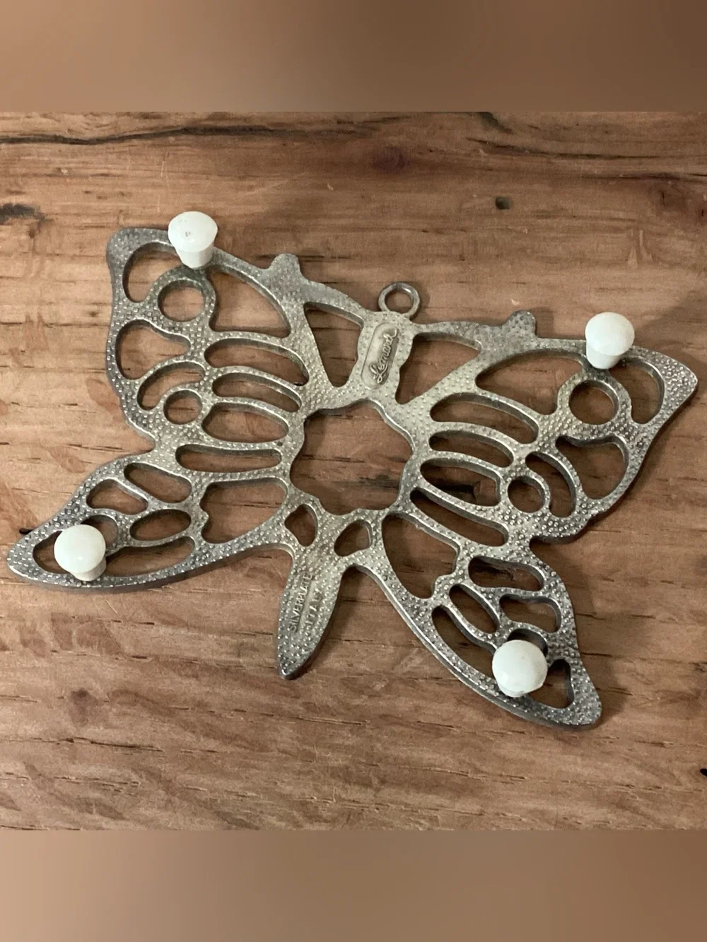⚫️ Vintage - Leonard Silverplate Butterfy Trivet - Wall Hang Decor - Italy